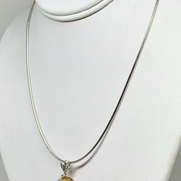 Diamond Fresh Water Pearl Necklace Baroque 14k Gold Italy Certified $3950 914368 - Picture 2 of 8